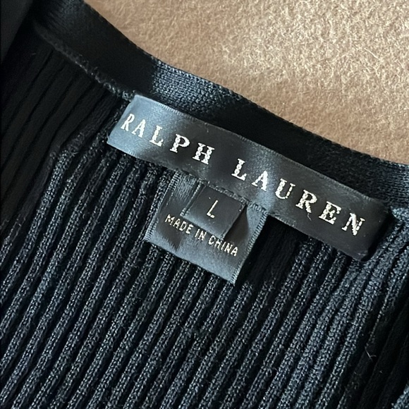 RALPH LAUREN BLACK LABEL Ribbed Silk Black Long Cardigan Duster 100% SILK -Large - Picture 6 of 12